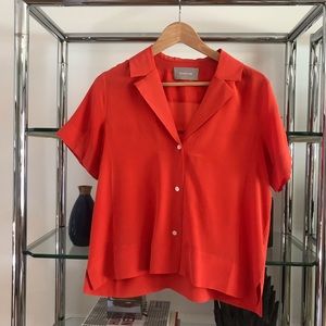 Everlane square silk top